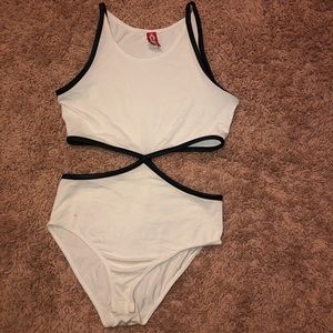 White cut out bodysuit